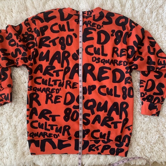 Dsquared2 80’s Retro Neon Orange Sweatshirt Sz 52 - Picture 5 of 8